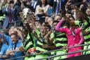 Forest Green Rovers celebrate their play-off triumph at Wembley. Picture: Action Images