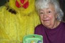 Volunteer Katie Rae knitted half a dozen egg covers for a good cause