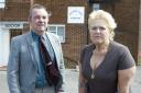 Atmosphere of duplicity': councillors Frank Ward and Sandra Parnell by the Manor Way Surgery, which is to close in November   