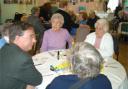 Meeting point: Andrew Dismore chats with visitors at the Meritage Centre at Church End, Hendon