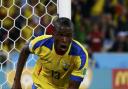 Enner Valencia wheels away in celebration after scoring against the Honduras. Picture: Action Images