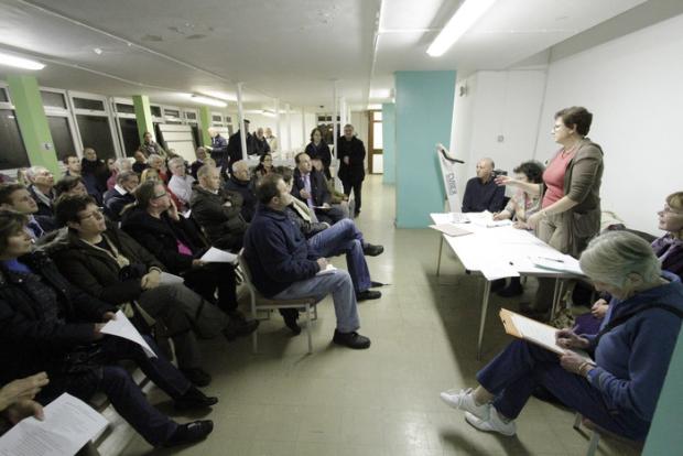 Hilary Cass addresses the meeting last night