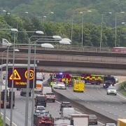Emergency vehicles blocked a part of M25 earlier today (July 27)