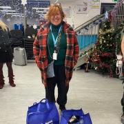 Ada Fagundez collecting hampers at West Hendon food bank