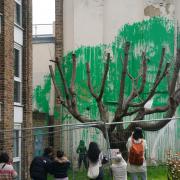 Crowds have continued to gather to look at the mural in Hornsey Road