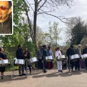 Metronome and St Michael & All Angels steel pan players at 'Teacher' Freddie Totesaut's funeral