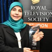Sanaa Hamdoun with her Television Society award