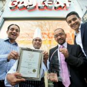 Tofozzul Miah and other staff members from The Bayleaf with their award last year