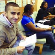 Great news: students at Whitefield School get their exam results (K13260-38)