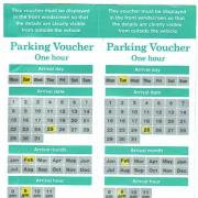 Parking vouchers: these were filled in correctly, but it didn't stop the traffic wardens swooping