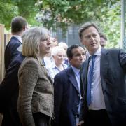 MP Matthew Offord shows Theresa May around Burnt Oak