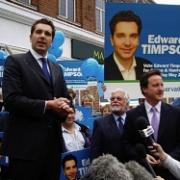 Campaign trail: Conservative Party leader David Cameron joins Edward Timpson in Crewe
