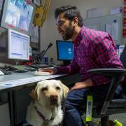 Amit Patel and guide dog Kika