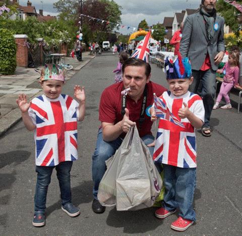 More than 300 people toasted the Queen’s Jubilee at the Grove Avenue, Muswell Hill, street party.