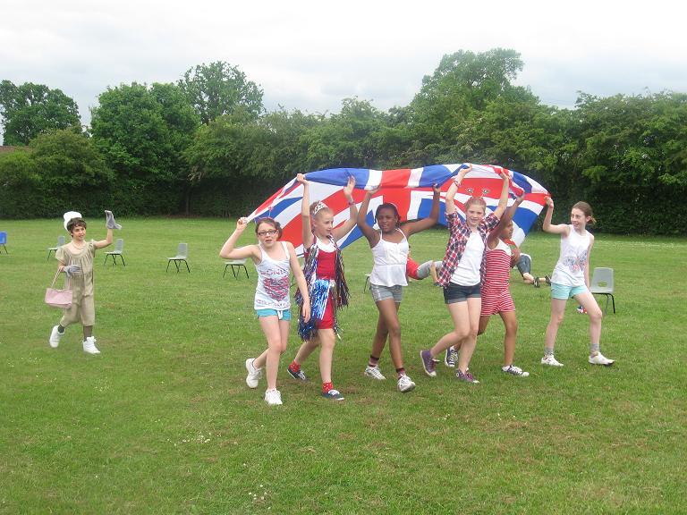 Pupils at Pope Paul School in Potters Bar take part in Jubilee fun run
