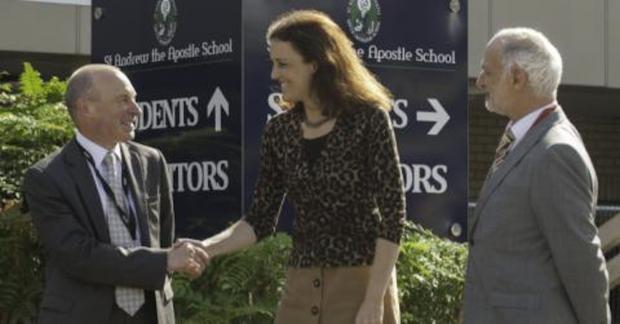 Theresa Villiers visited St Andrew the Apostle Free School