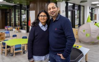Rinu and Sagar Shah at Canopy Children's Nursery in Wembley Park