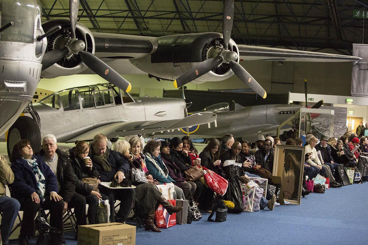 BBC One auction series Flog It! came to RAF Museum in Hendon, where more than 600 people brought items to be valued by Paul Martin.