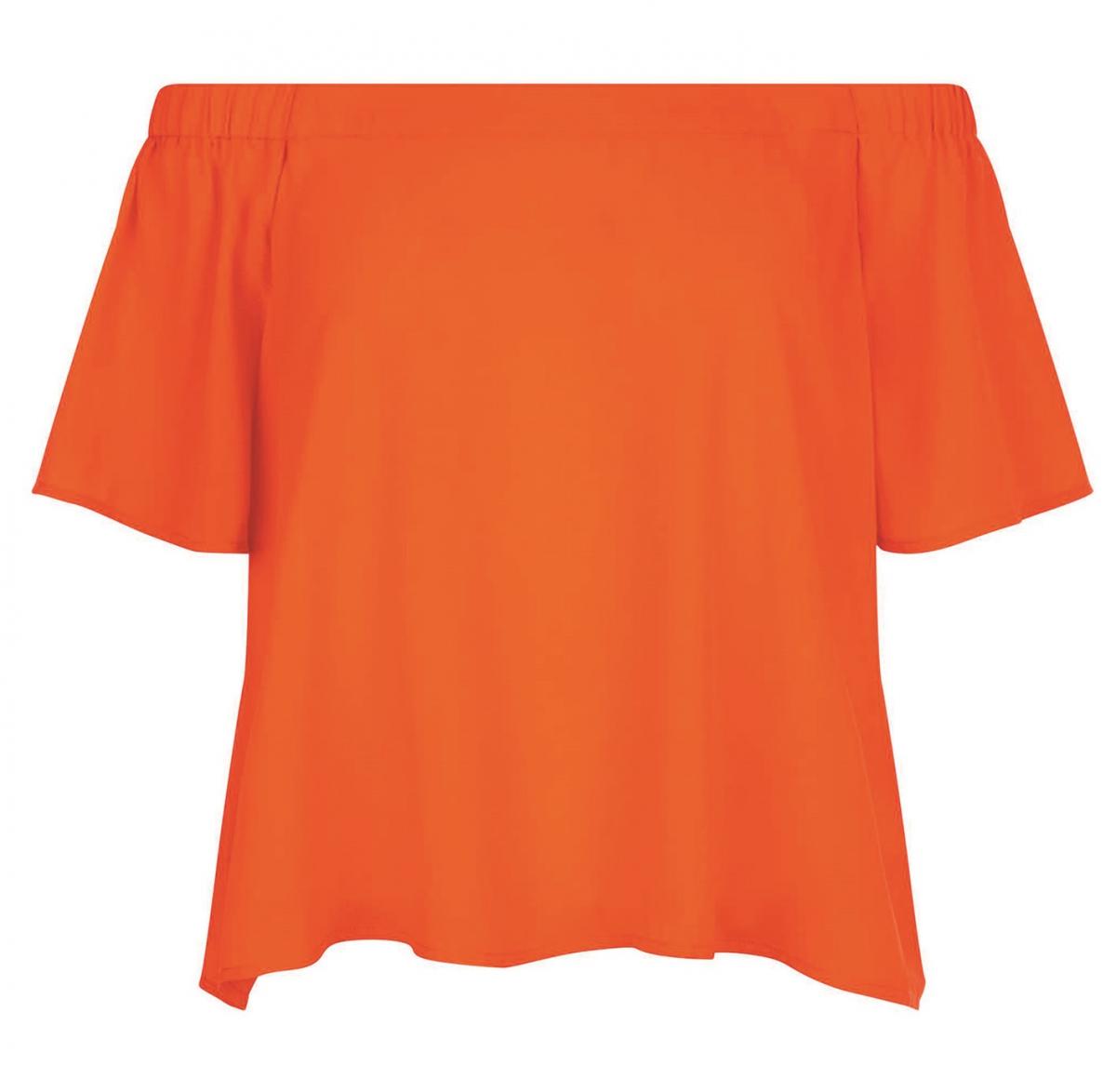 New Look, Bright Orange Bardot Neck Top, £12.99