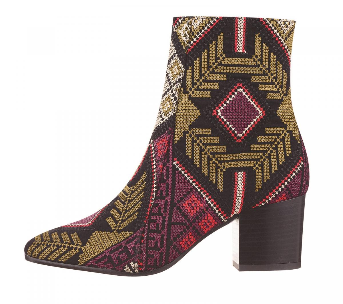 Topshop, Mustard Embroidered Western Boots, £115