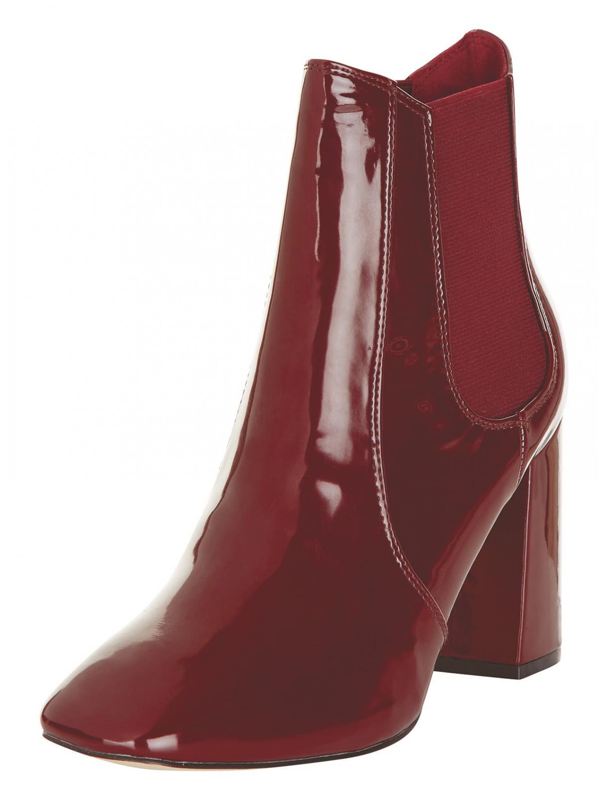 New Look, Red Patent Block Heel Chelsea Boots, £29.99