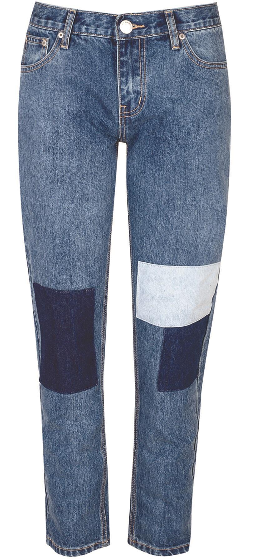 Glamorous, Mid Blue Patchwork Jeans, £36