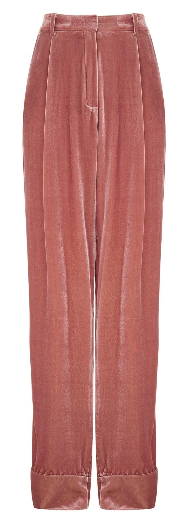 Marks and Spencer, Per Uni Pink Velvet Wide Leg Trousers, £39.50