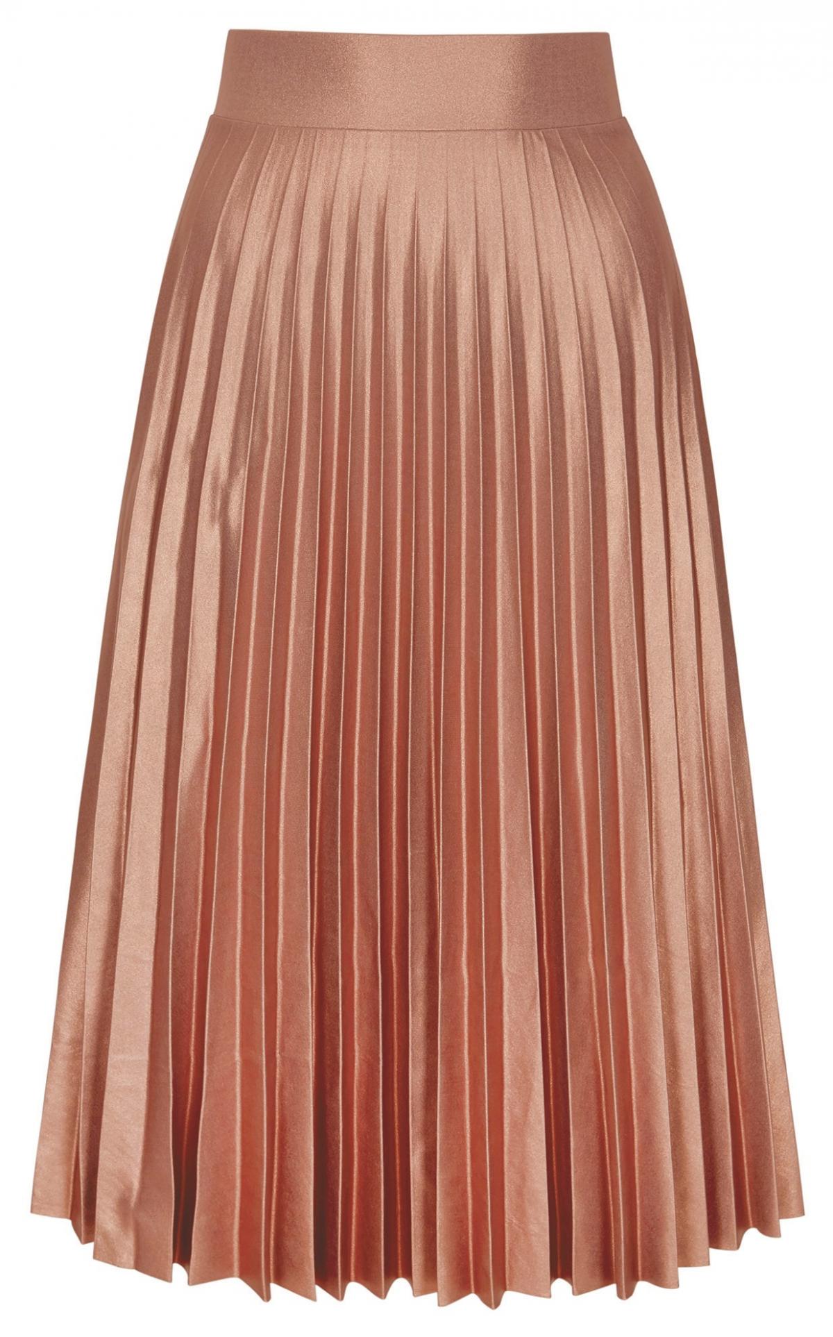 Next, Metallic Pleated Skirt, £46