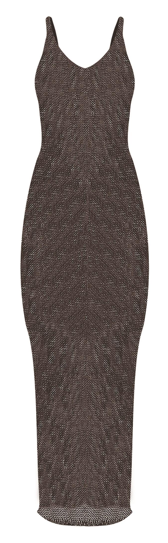 Pretty Little Thing, Denika Black Metallic Knit Maxi Dress, £35