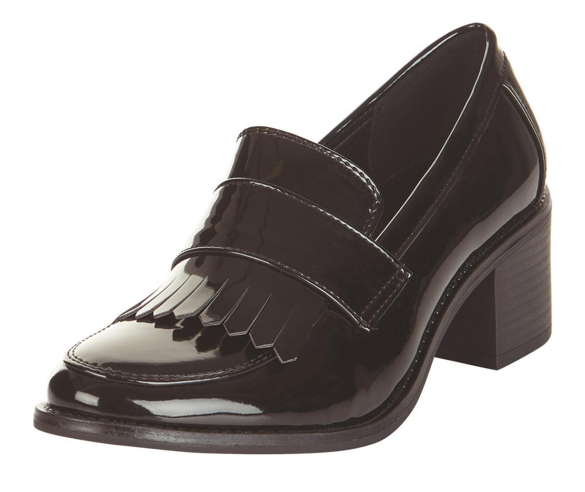 New Look, Teens Black Patent Block Heel Loafers, £19.99