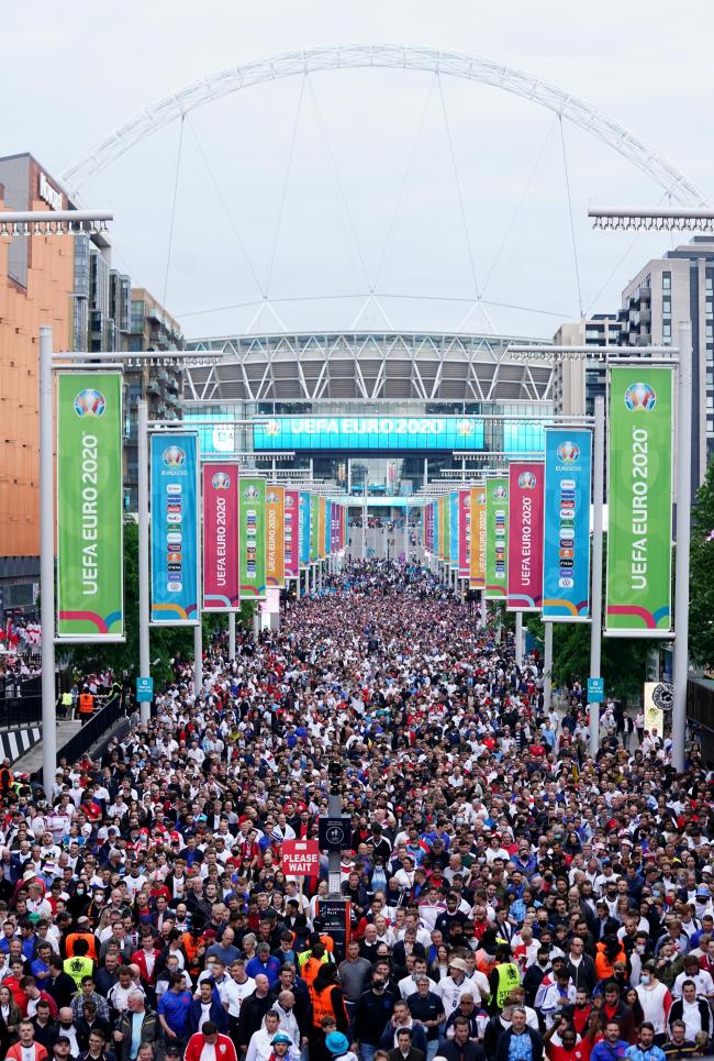 The Euro 2020 semi-finals and final will be held at Wembley (photo PA)