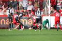 Wealdstone conceded an injury-time goal in defeat at Kidderminster. Image: Jon Taffel