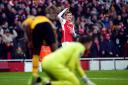 Martin Odegaard celebrates Arsenal's second goal against Wolves