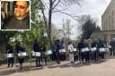 Metronome and St Michael & All Angels steel pan players at 'Teacher' Freddie Totesaut's funeral