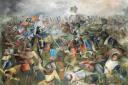 A painting of the Battle of Barnet, on display at Barnet Museum