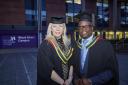 Iwona Sauders and Emmanuel Adjei-Ofosu celebrated graduating with the help of Barnet and Southgate College