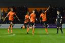 Wes Fonguck continued his good form in front of goal for Barnet, but it wasn't enough to secure victory over league leaders Salford City. Picture: Len Kerswill.
