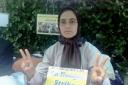 Heidari Soudabeht, 19, of Engel Park, on hunger strike outside the US embassy in Grosvenor Square, Mayfair