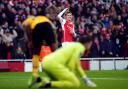 Martin Odegaard celebrates Arsenal's second goal against Wolves