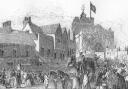 An illustration of Barnet Market by H Crane captures the hustle and bustle of the market