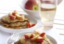 Pink Lady apple buttermilk oat blinis with spiced Pink Lady apple Agave syrup
