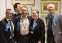 Rohit Grover, pictured third from left with Conservative party supporters