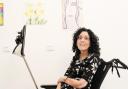The mum-of-two paints using sophisticated eye tracking technology