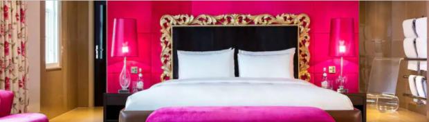 Times Series: The May Fair Hotel- pink room. Credit: Hotels.com