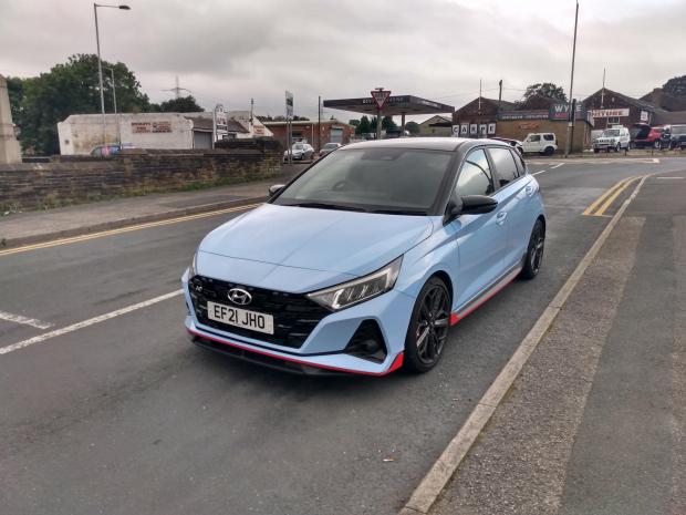 Times Series: The Hyundai i20 N on test in the Low Moor area of Bradford, West Yorkshire