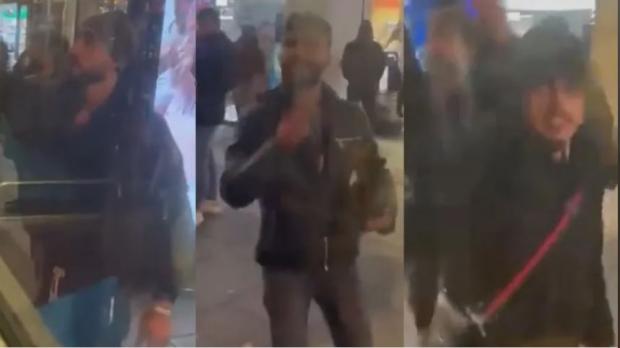 Times Series: Police would like to speak to these three men in connection with an anti-Semitic incident in Oxford Street in central London. Credit: Met Police