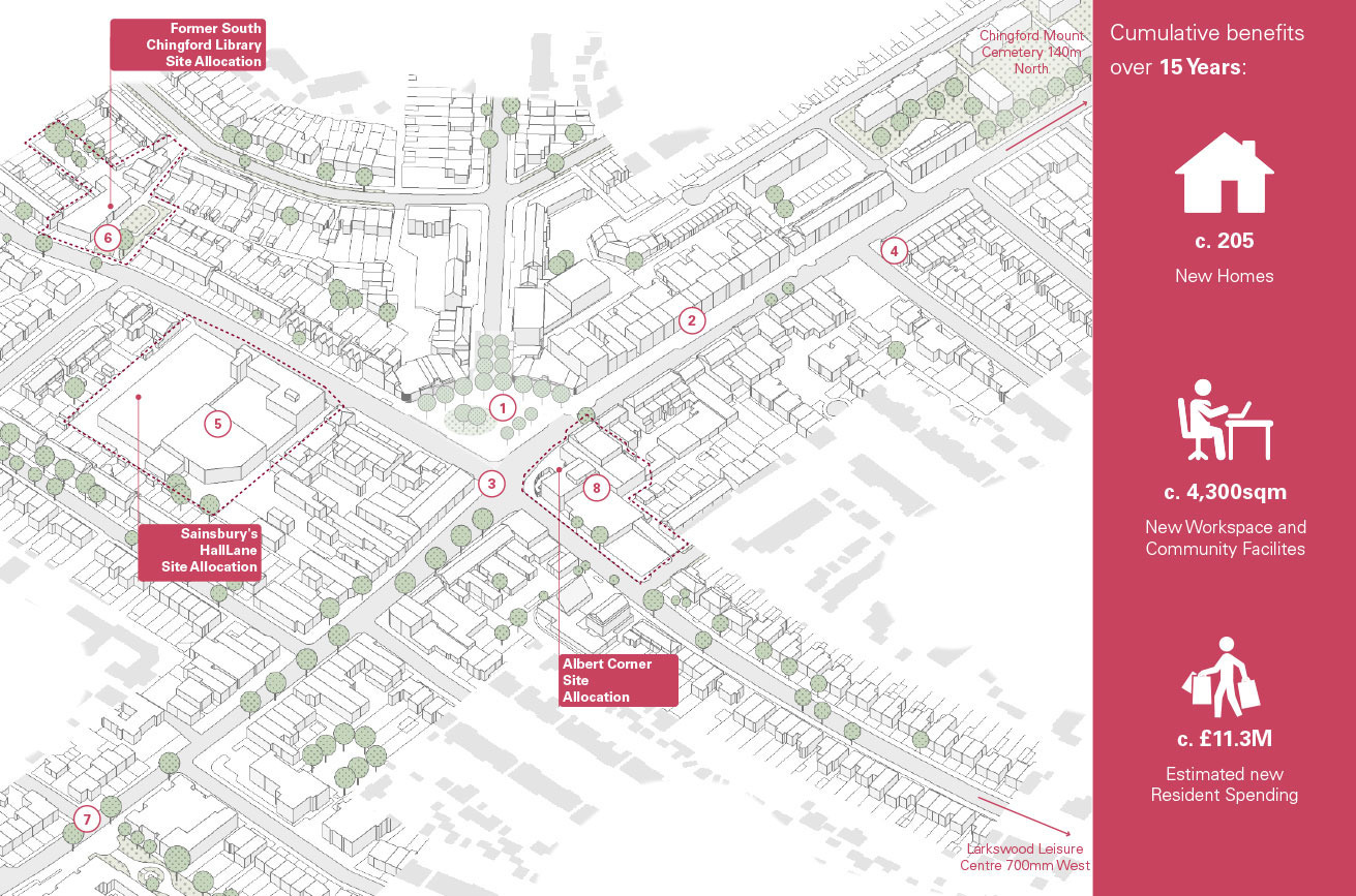 The consultation website shows proposed sites for larger developments in Chingford Mount. Image: Waltham Forest Council