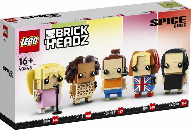 Times Series: LEGO Spice Girls Brick Headz packaging. Credit: LEGO