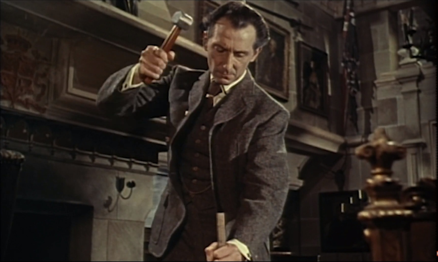 Peter Cushing as Van Helsing in the Hammer horror film Brides of Dracula