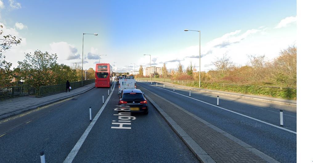 The cycle lane on the A1000 (Image: Google Maps)
